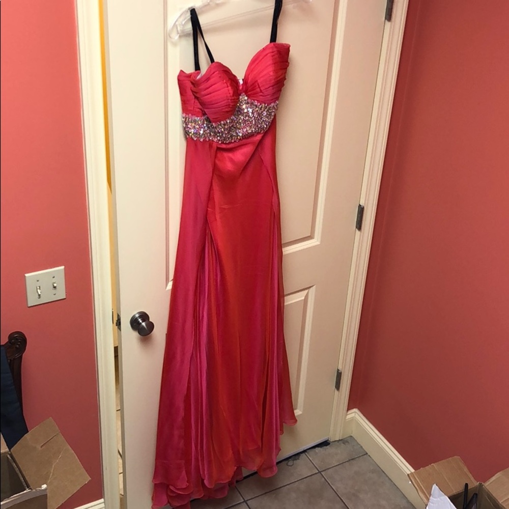 Hot pink prom dress